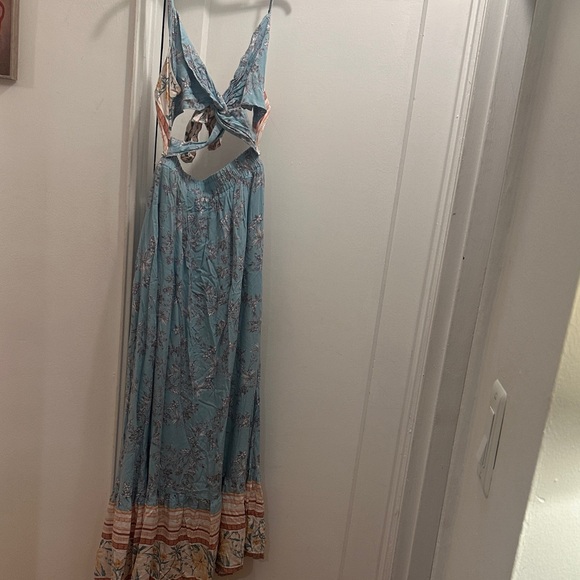 the clothing company Dresses & Skirts - The Clothing Company Floral Maxi Dress in Blue and Peach - Preloved